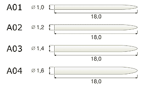 IKS-А01-V Набор штифтов стекловолоконных (6 шт.), d=1,0 мм