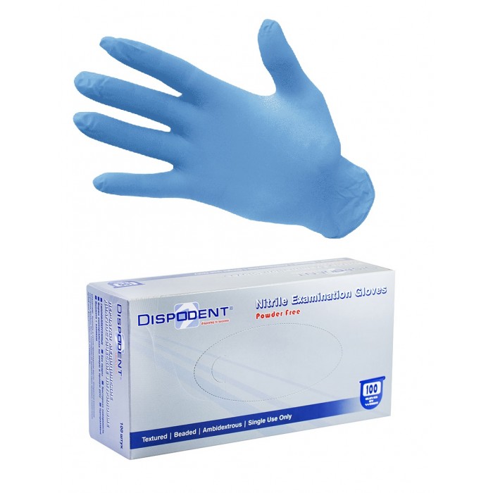 Перчатки DISPODENT нитриловые, медицинские, диагностические, текстурированные, размер S (уп.-100 шт)