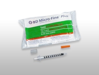 Шприц инсулиновый BD Микро-Файн Плюс  1,0мл, U-100, 0,33мм (29G) х 12,7 мм